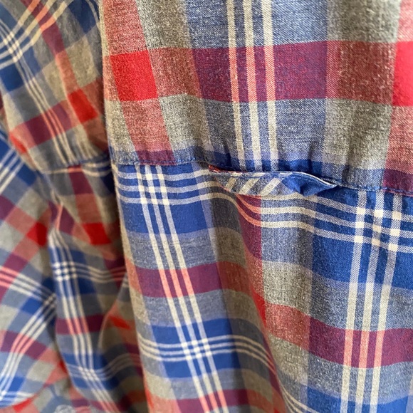 Vince Blue Plaid Long Sleeve Button Down Shirt Large - Picture 6 of 10